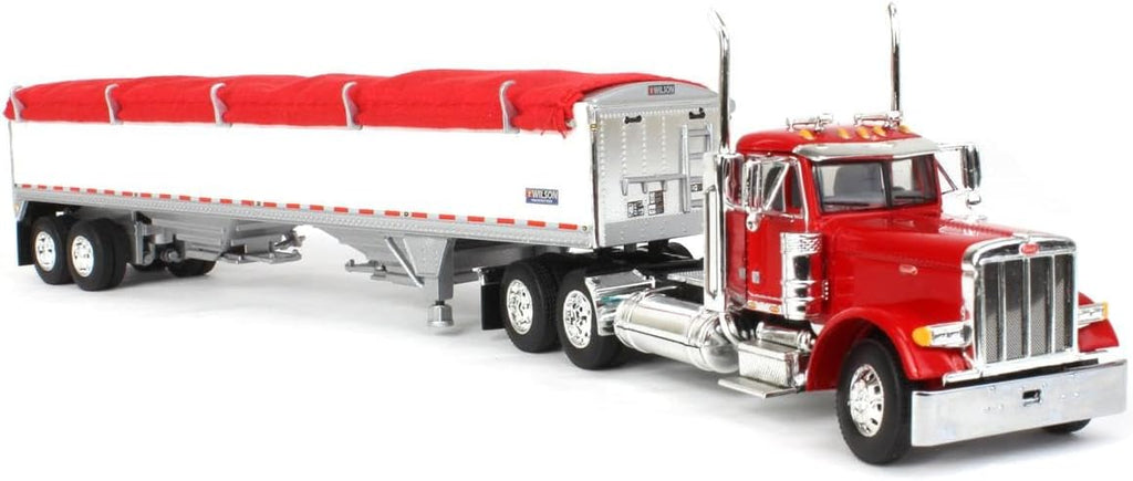 1/64 Red Peterbilt 379 Day Cab with White Wilson Grain Trailer C841178