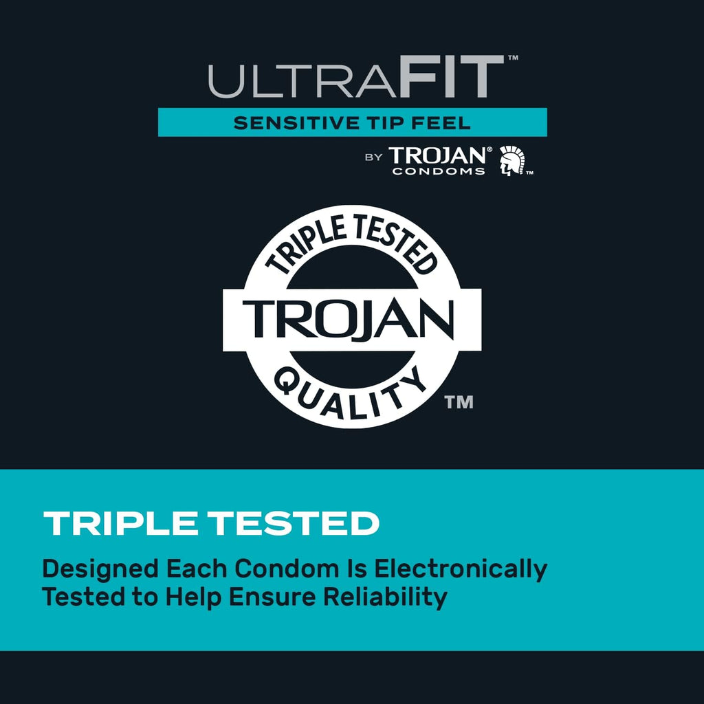 Trojan Condoms Ultrafit Sensitive Tip Feel, 10 Count F75623