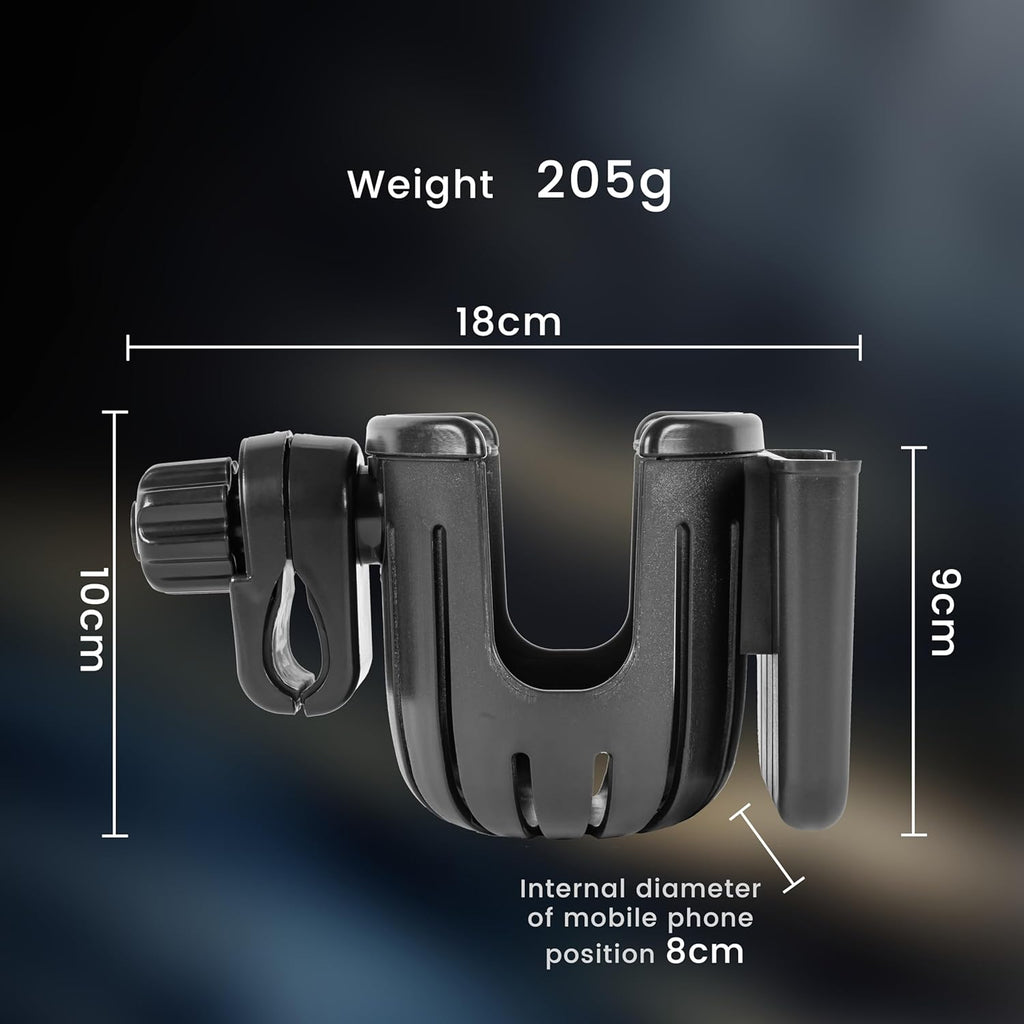 2-Pack Universal Stroller Cup & Phone Holder for Uppababy, Bike, Wheelchair D55809