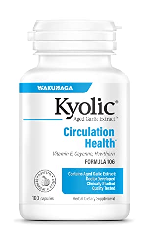 Kyolic Aged Garlic Extract Formula 106, Circulation Health, 300 Capsules (Packaging May Vary)