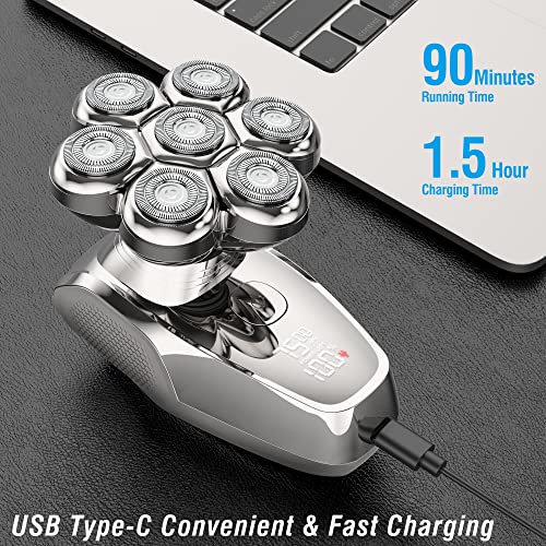 Head Shaver for Bald Men, Electric Razor Wet & Dry Waterproof, Cordless Type-C A43112
