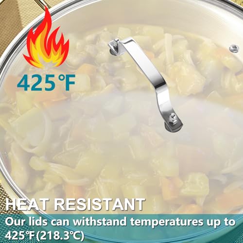 10 Inch Tempered Glass Lid for Frying Pan and Pots, Stainless Steel Handle E4990