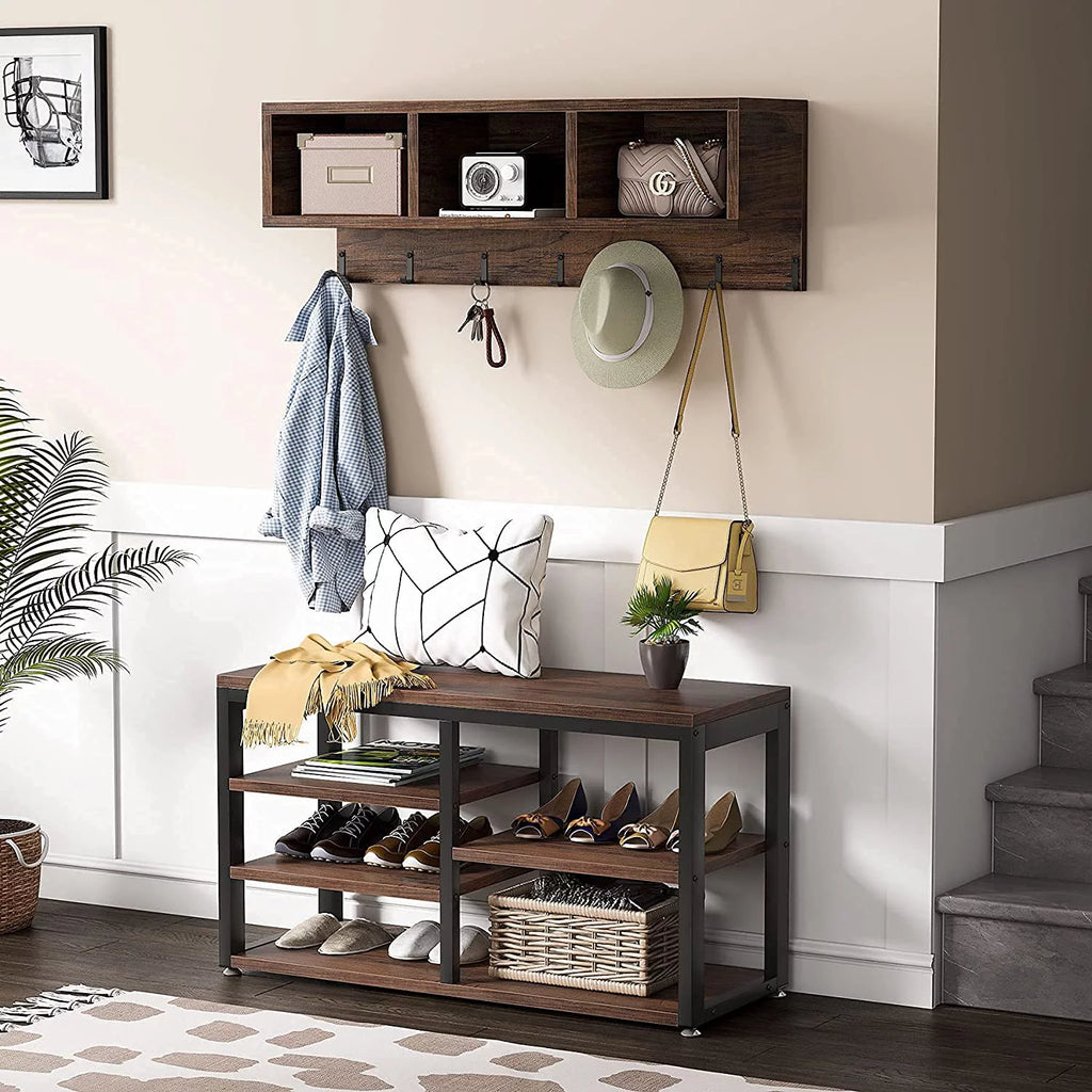 Tribesigns Hall Tree with Bench, 3 Cubbies, 7 Hooks V315602