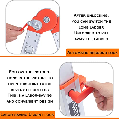17 Ft Anti-Slip Multi Position Aluminum Ladder, 330 lbs Load, Folding Y8067