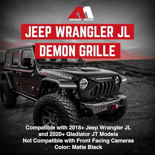 AMERICAN MODIFIED Gladiator Vader Front Grille with Mesh for Jeep Wrangler JL & Gladiator JT V611