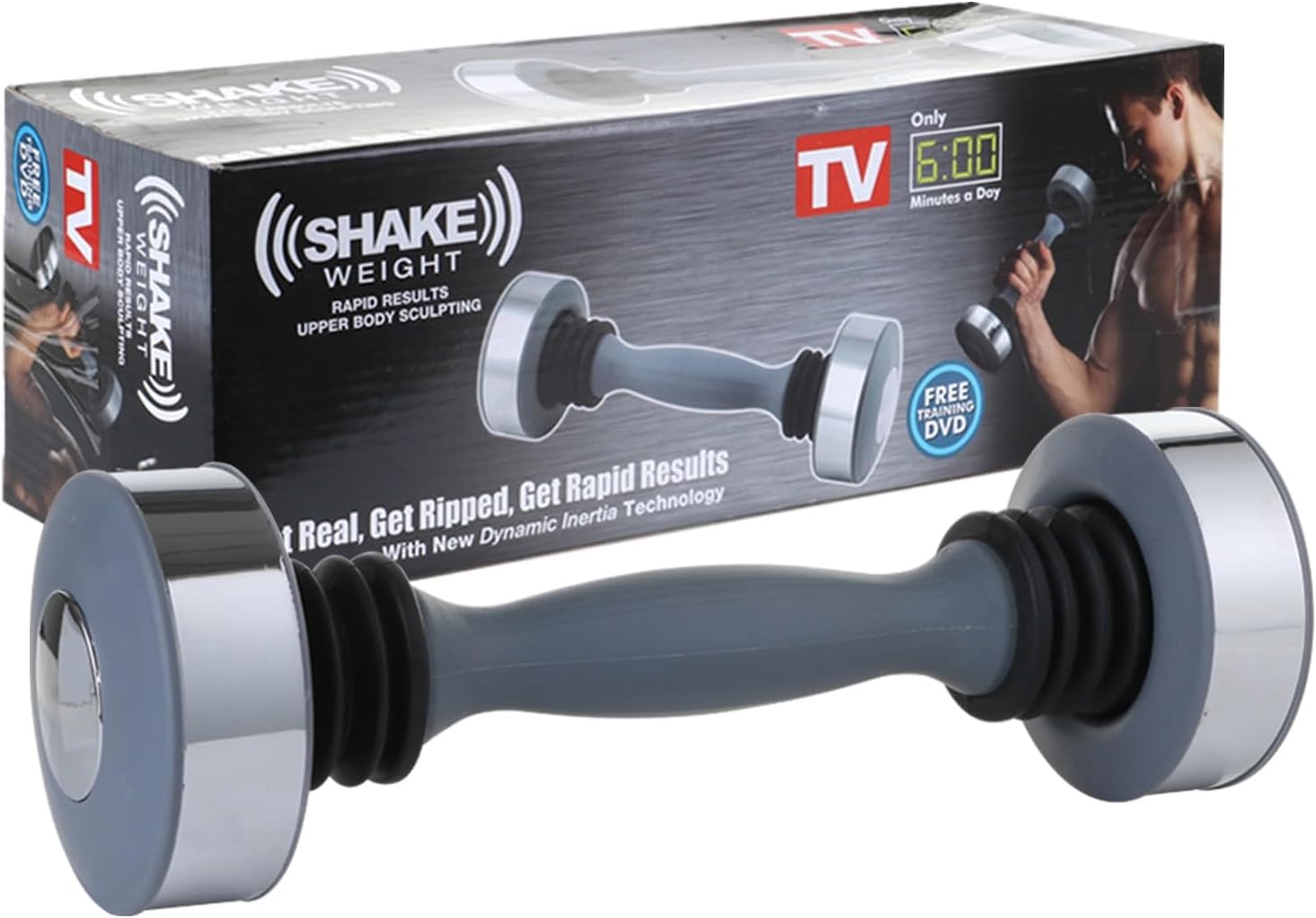 Shake Weight for Men Women, 3 lbs Arm Firming Muscle Toning Dumbbell for Weight Loss Arms Shoulder Chest Exercise with New Dynamic Inertia Technology, Bonus Workout DVD Included