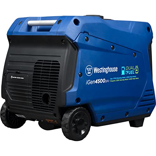 Westinghouse 5000 Peak Watt Dual Fuel Portable Inverter Generator with Wheel & Handle Kit J35261