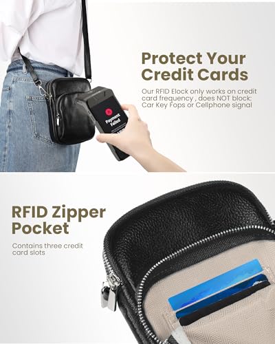 befen Small Genuine Leather Crossbody Bag for Women with RFID Blocking U20400