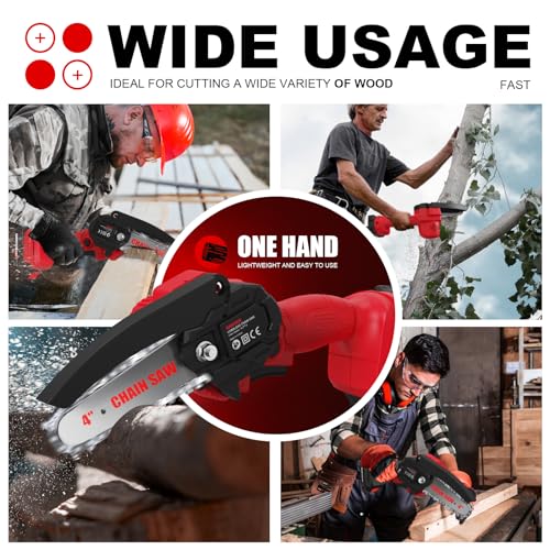 Gardtech Mini Chainsaw 6 Inch Cordless Portable Electric Chain Saw with 2 Batteries G989