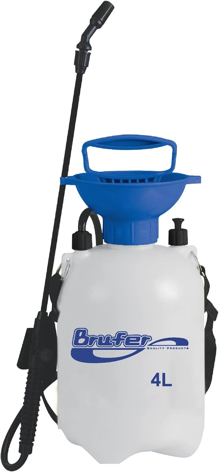 BRUFER 72022 Pump Sprayer for lawn and Garden 1.1 Gallon (4L), Garden Sprayer with Comfortable D Handle, Weed Sprayer, Pump Spray with Pressure Release Valve, Water Sprayer for Car Cleaning
