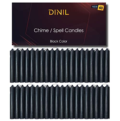 – Spell & Chime Candles (40 White Candles) – 4" x 1/2" Premium Mini Taper Candles for Rituals, Birthdays, Altar, Spells, Chime Candles (White)