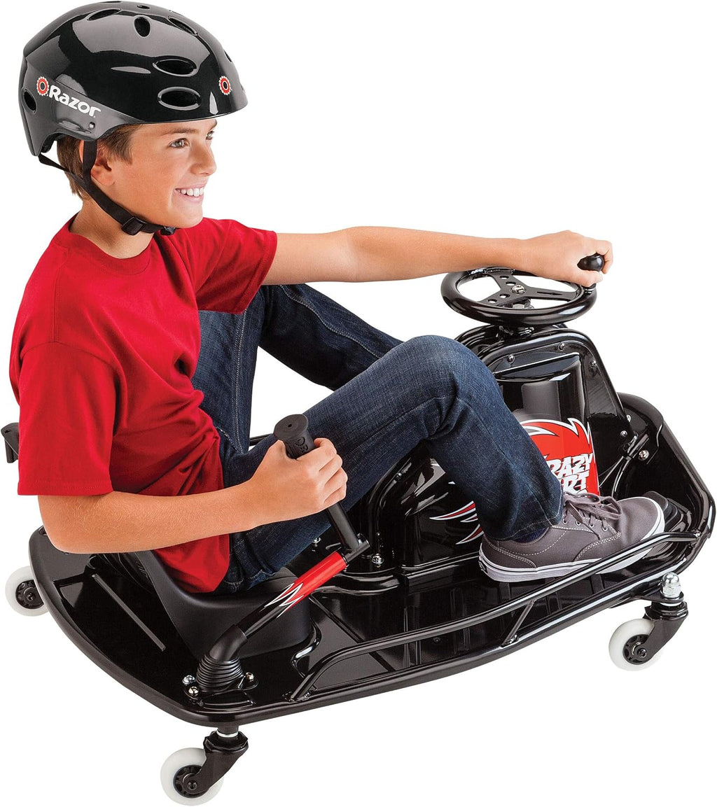 Razor Crazy Cart DLX 24V Electric Drifting Go Kart, Black/Red Y705447