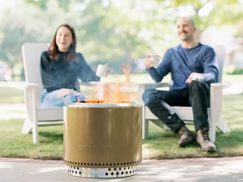 Solo Stove Bonfire 2.0 with Stand, 19.5 Inch Smokeless Fire Pit, Stainless Steel, Bronze J2580