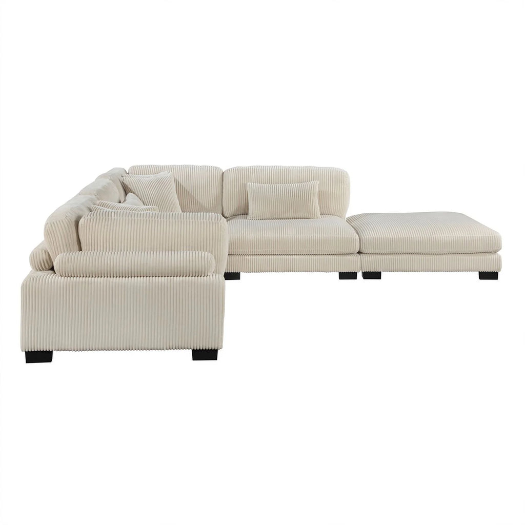 Lexicon Traverse 5-Piece Corduroy Modular Sectional in Beige N54212