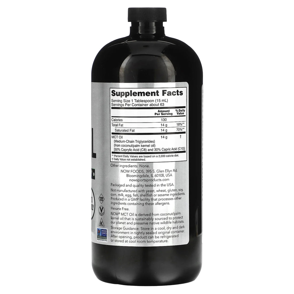 NOW Foods Sports MCT Oil Unflavored, 32 fl oz O81572