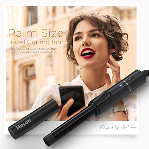 Ceramic Mini 1 Inch Curling Iron for Short Hair, Dual Voltage, Baby Blue Y638277