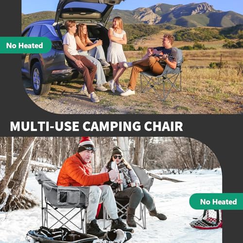 DoCred Heated Camping Chair - Folding Portable for Outdoor Sports, Supports 500 Lbs V8467