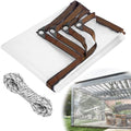 9.8Ft x 8.2 Ft Thicken Clear Waterproof Tarp, 5 mil Anti-tear Garden Rainproof Transparent Poly Tarpaulin, Windproof & Snowproof Shed Cloth with Grommets Rope for Henhouse Porch Greenhouse Camping