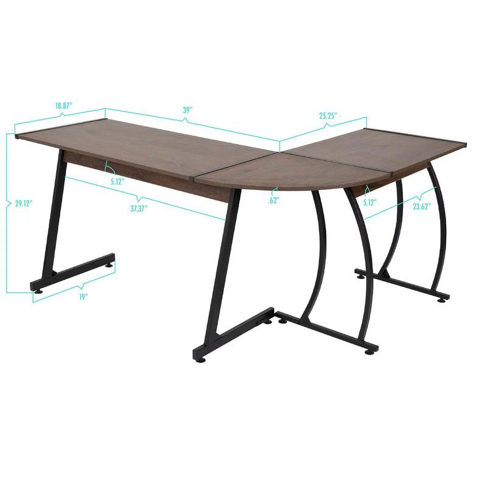 Living Essentials Ethan L-Shaped Corner Computer Desk Aged Oak K762