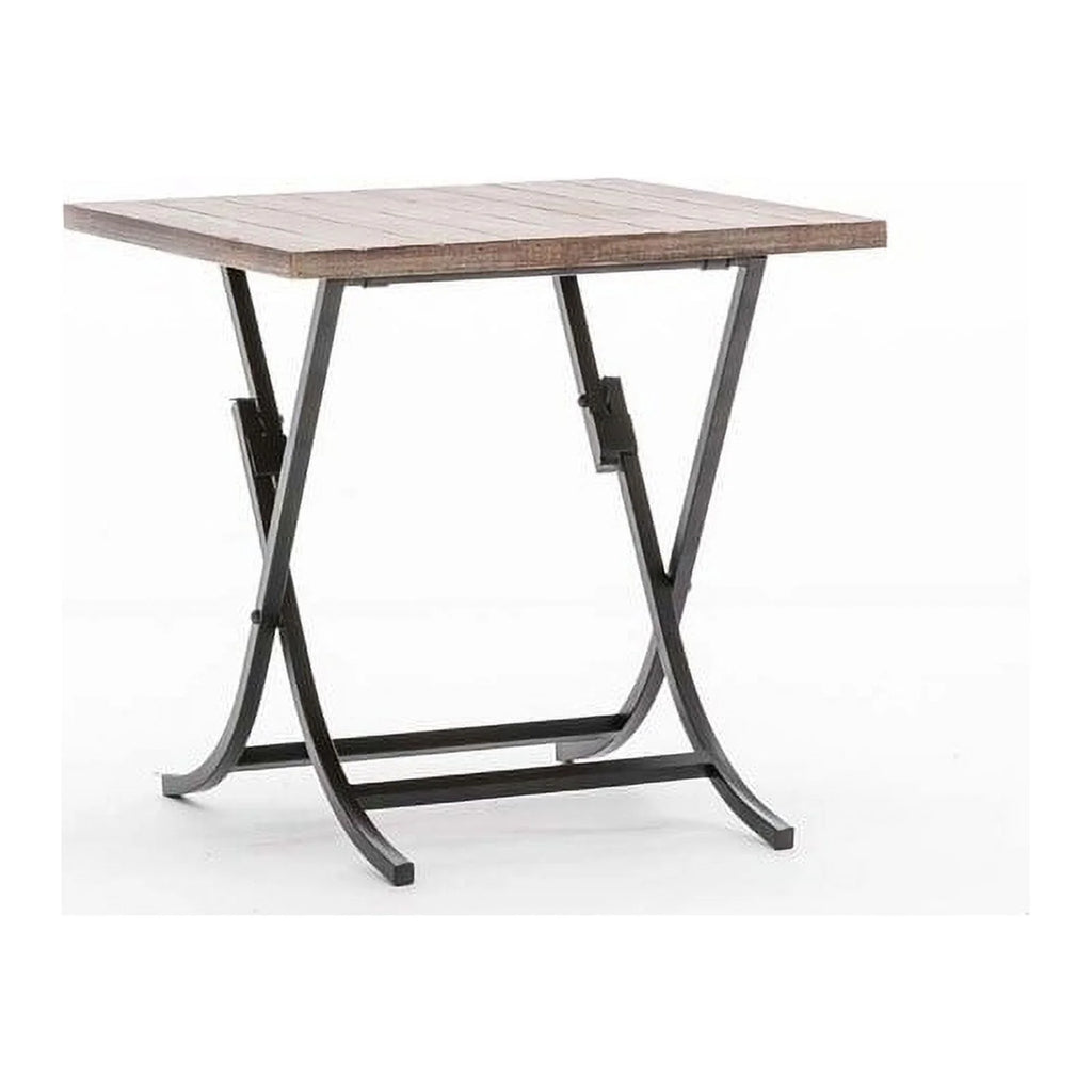 Miriam Folding Industrial Wood and Metal End Table K7722