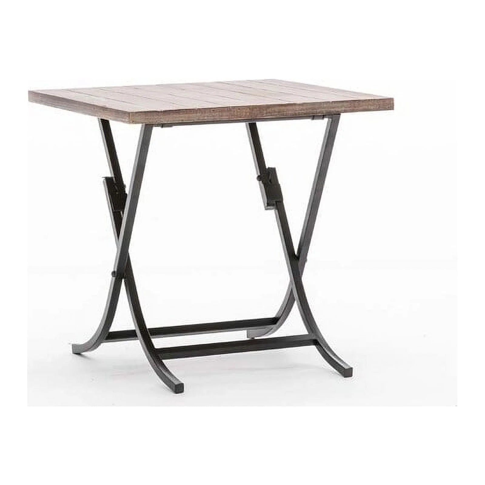 Miriam Folding Industrial Wood and Metal End Table K7722