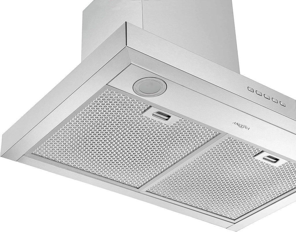 Ancona 30" 600 CFM Wall-Mounted Convertible Range Hood, Stainless Steel I622