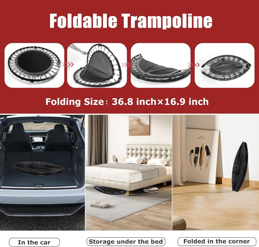 Foldable Mini Exercise Trampoline for Adults, 40/50 Inch X2764