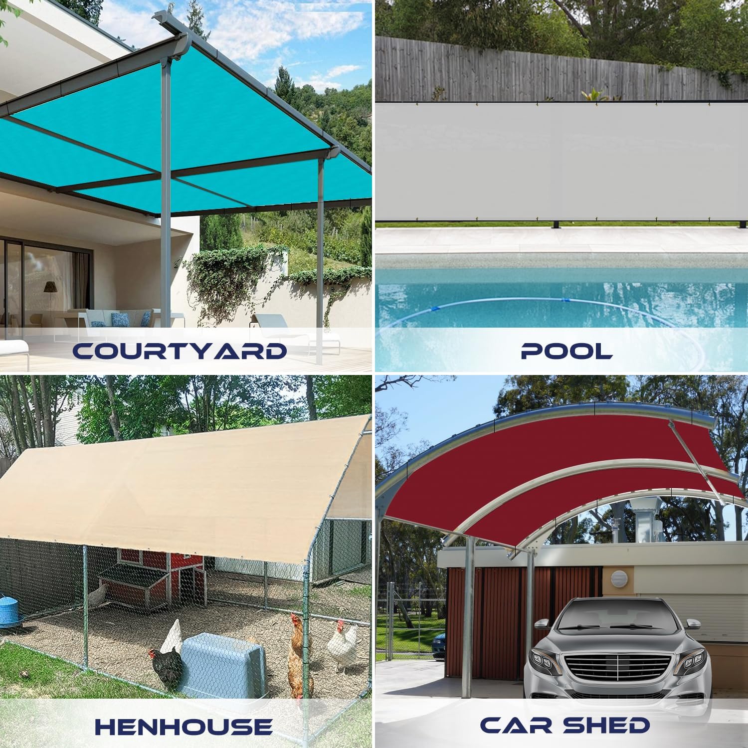 12' x 16' Waterproof Sun Shade Sail Straight Edge Canopy Cover UV Block (Beige) U152