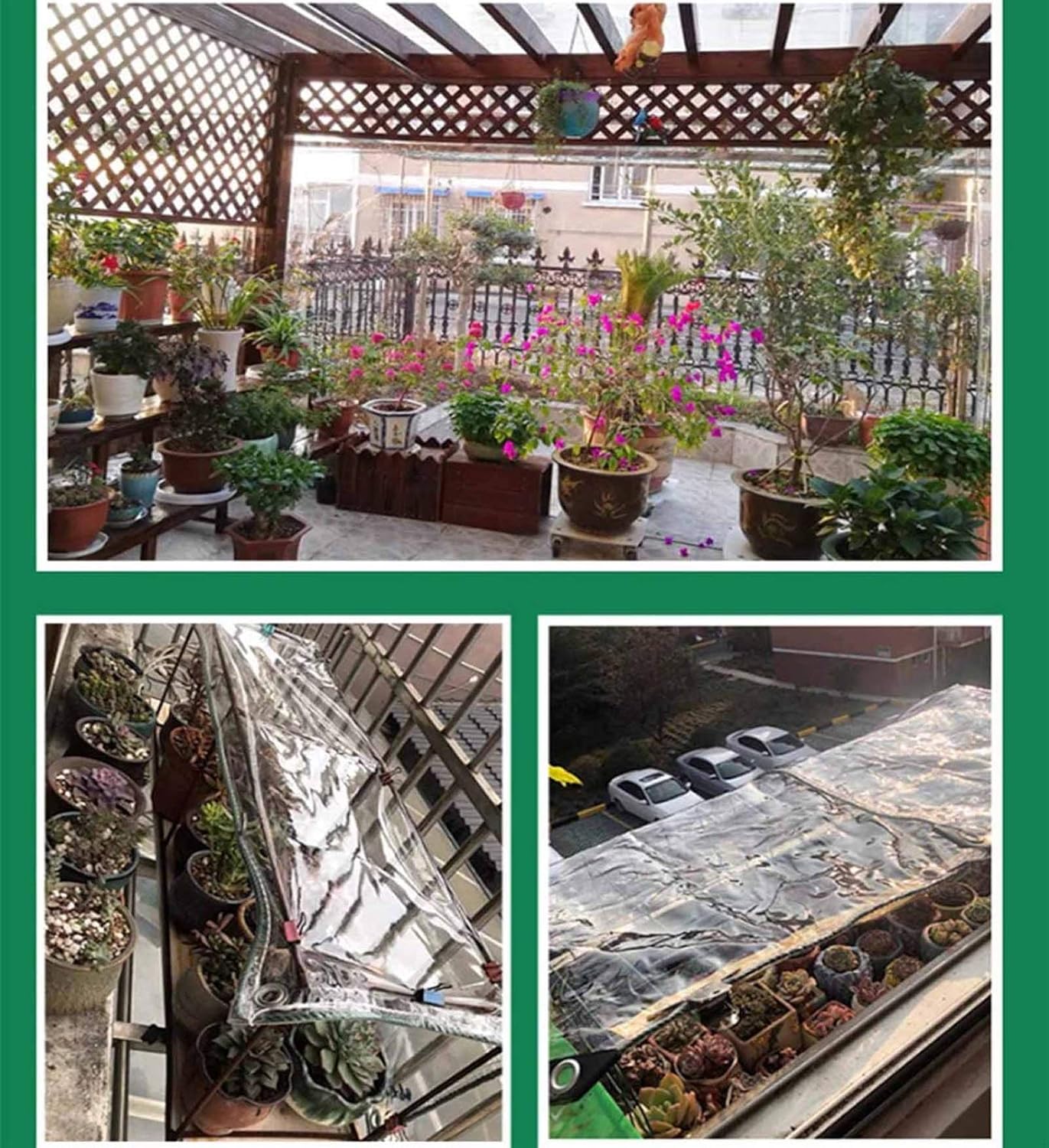 Heavy Duty Waterproof PVC Transparent Tarpaulin Cover 0.35mm Clear Awning Canopy Patio Tent Enclosure 1x3m W1231