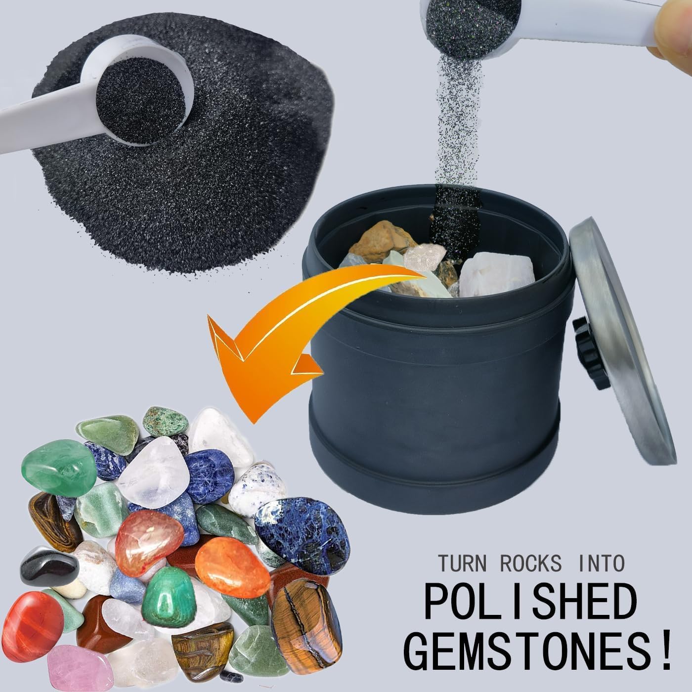 7 LBS Rock Tumbler Grit Refill Kit with Plastic Pellets E40368