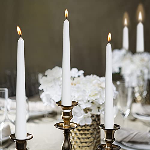 BOLSIUS Long White Taper Candles 10-Inch Unscented Bulk Pack of 30 C5126