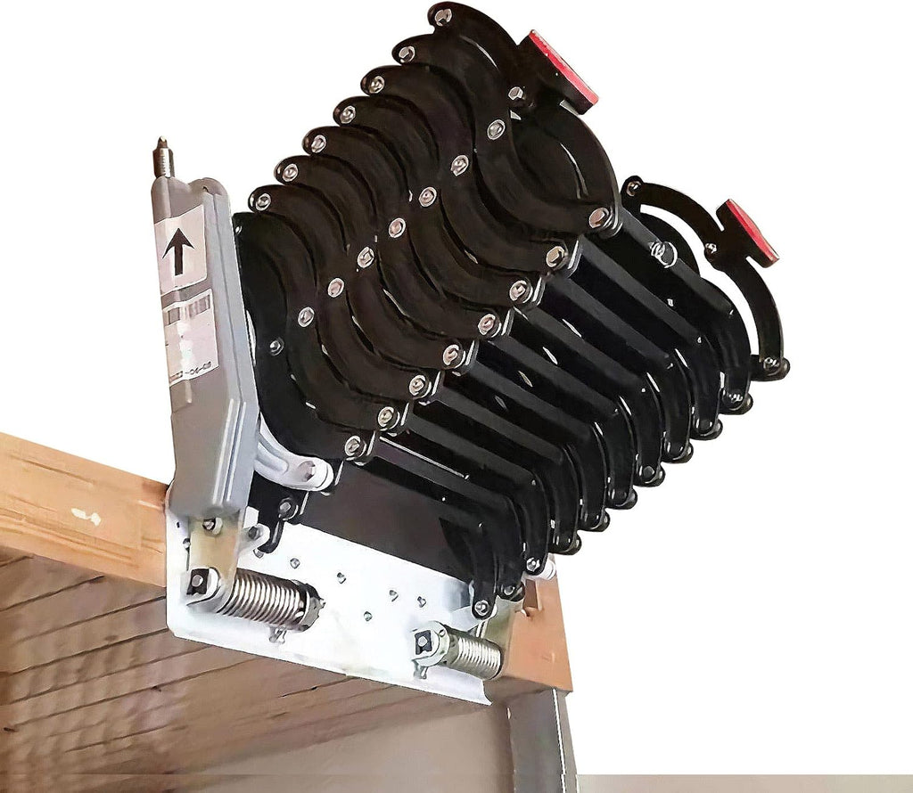 TECHTONGDA Folding Attic Ladder, 12 Steps Alloy, 9.8ft Max Height F60108