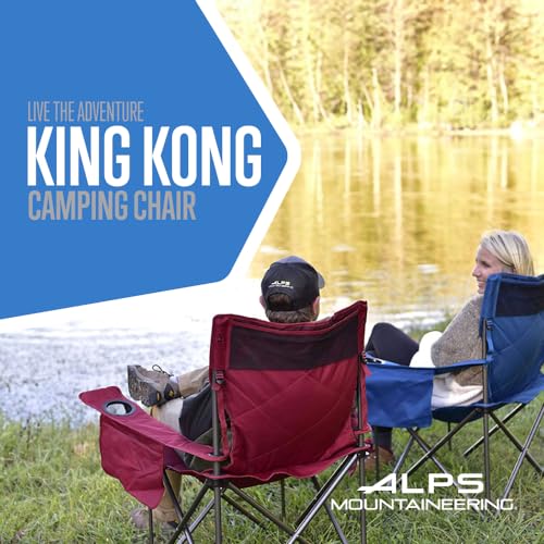 ALPS Mountaineering King Kong Camping Chair with Mesh Cup Holder and Pocket, Foldable Steel Frame C289