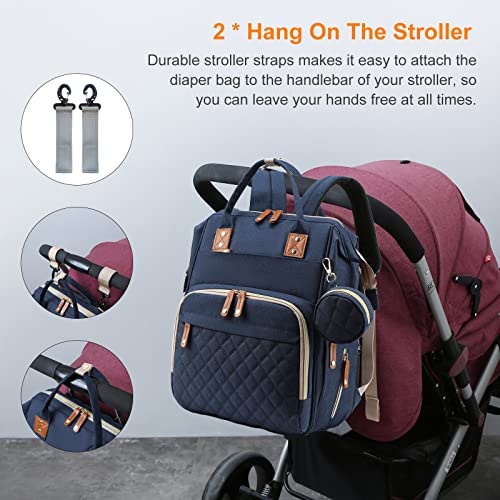 Waterproof 3-in-1 Diaper Bag Backpack with Changing Pad, Grey H8464