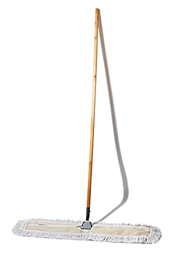 Commercial Dust Mop 36 in for Hardwood Floors, Cotton Reusable Head Q24855