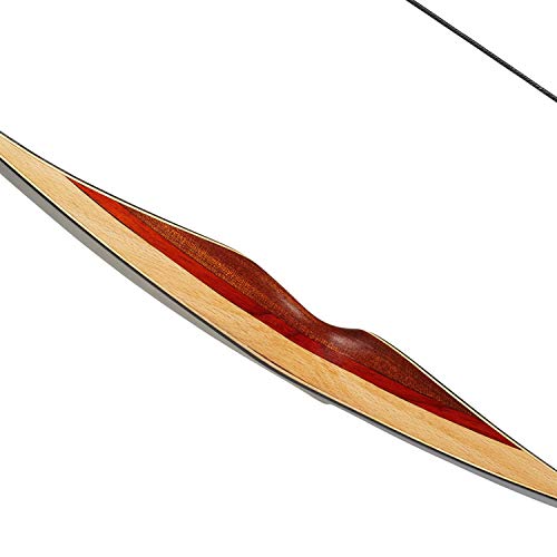 54" Traditional Laminated Recurve Bow for Hunting & Target, 15-55 lbs H931