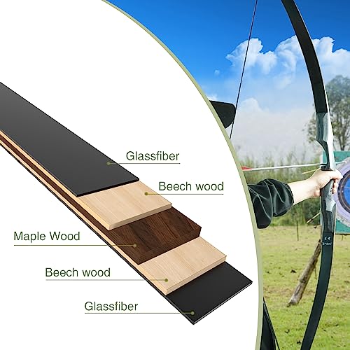 Black Hunter Takedown Recurve Bow 60" for Adults Outdoor Practice & Hunting R356462