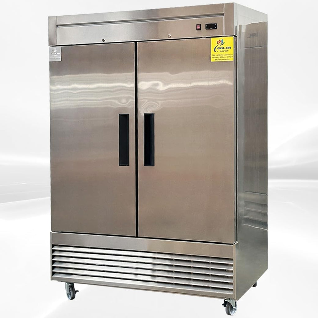 Commercial Freezer 2-Door Solid Upright Stainless Steel NSF 54" I61518