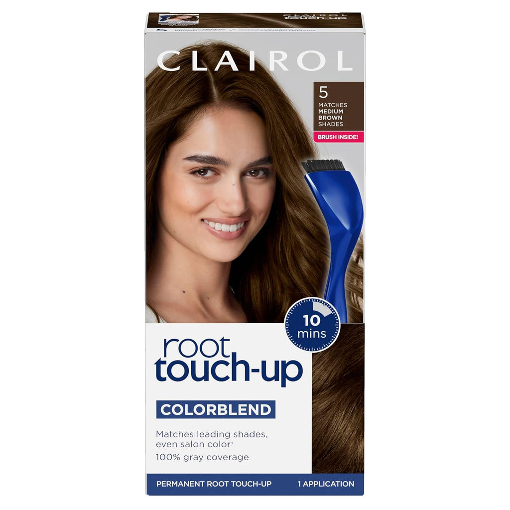 Clairol Root Touch-Up by Nice'n Easy Permanent Hair Dye, 5 Medium Brown, Pack of 1 C781