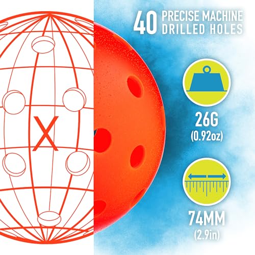 Franklin Sports X-40 Pickleball Balls - USAPA Approved A38407