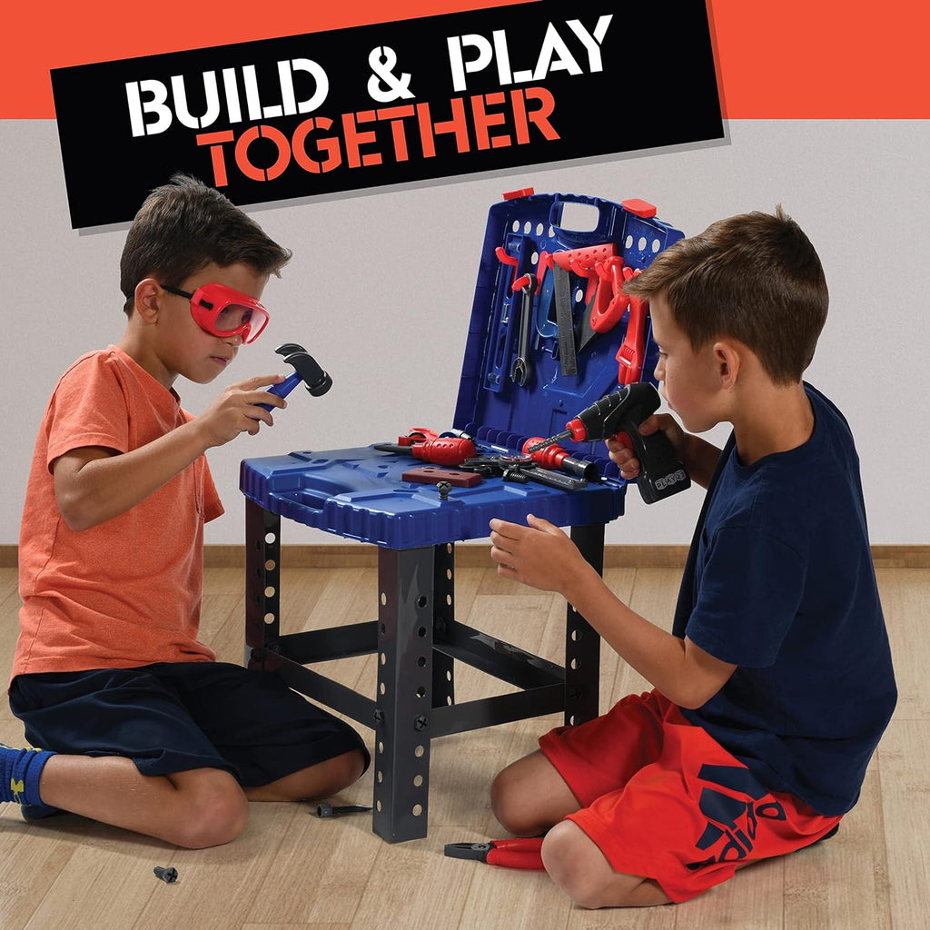 Play22 Kids Tool Set Bench 76 Pc with Electronic Play Drill A9634