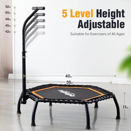 Zupapa Silent Mini Fitness Trampoline Indoor Rebounder for Adults, 330 lbs Max U37965