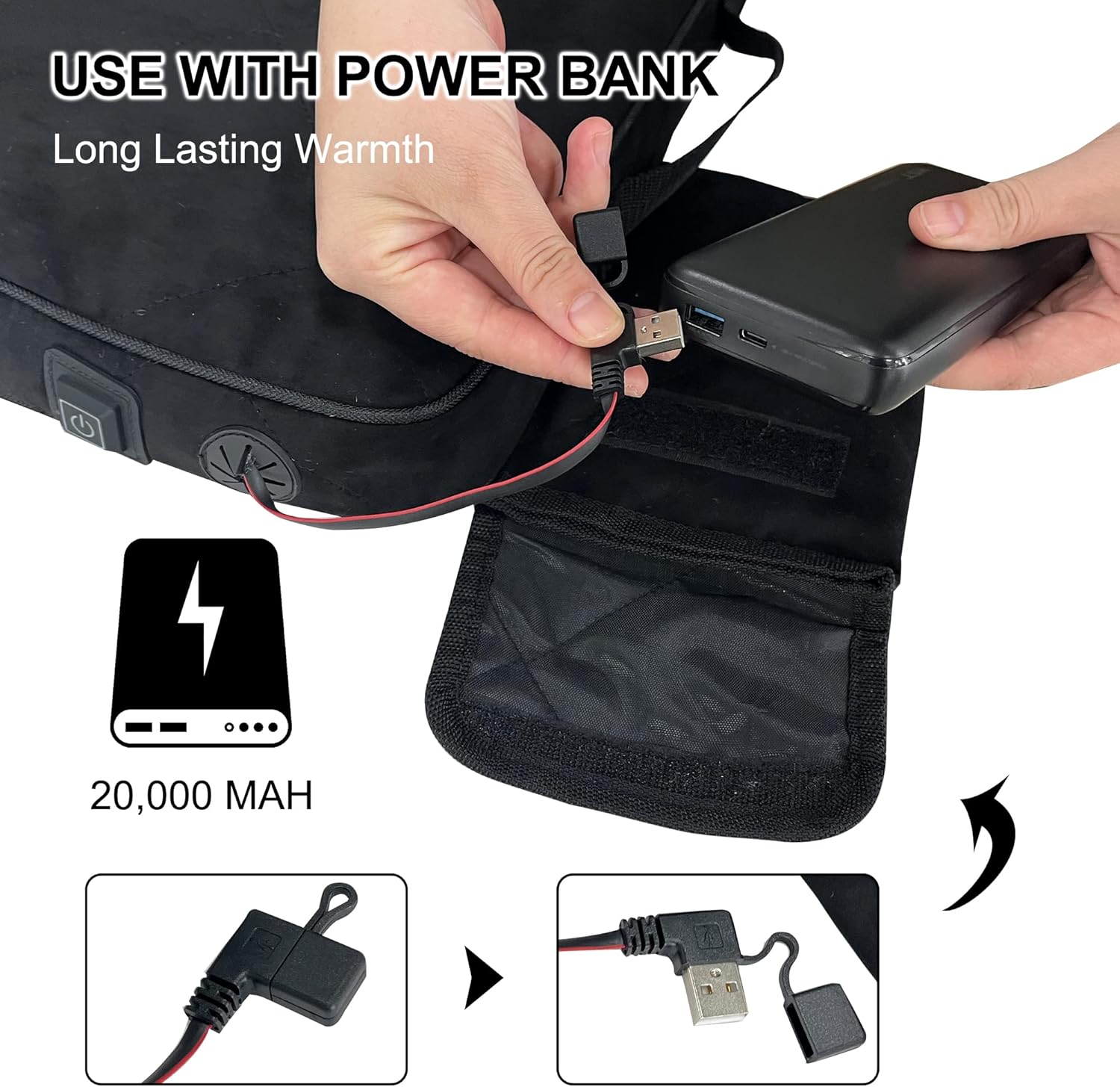 Portable Heated Seat Cushion with 3 Settings, Memory Foam for Camping, Office, Stadium N808