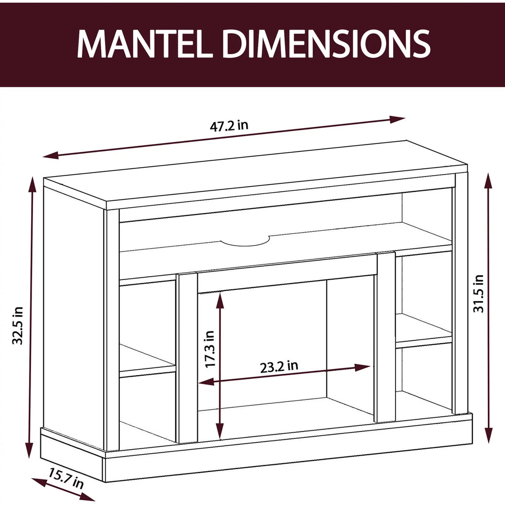 Cambridge Seville 47" Freestanding Electric Fireplace with Remote, Mahogany Mantel P837