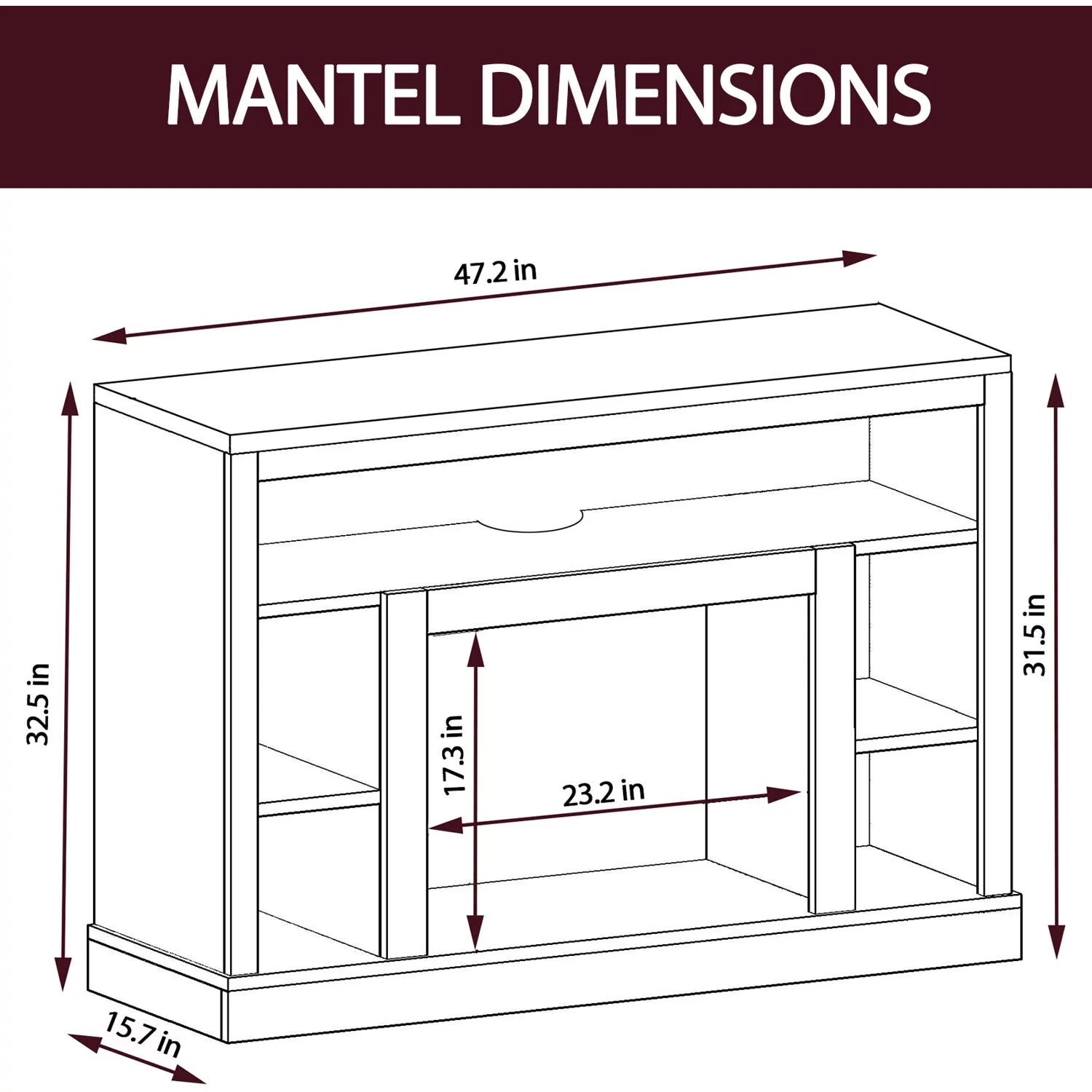 Cambridge Seville 47" Freestanding Electric Fireplace with Remote, Mahogany Mantel P837