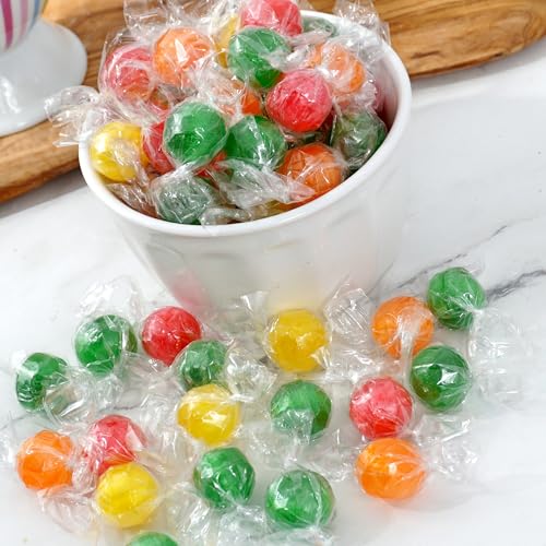 Assorted Sour Candy Balls, 1 Pound Bulk, Individually Wrapped Hard Candy D47882