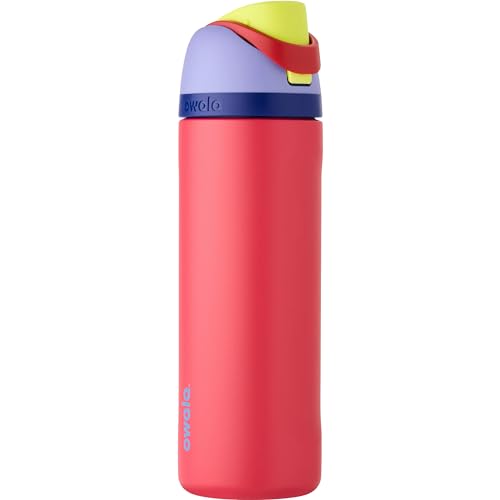 Owala FreeSip Insulated Stainless Steel Water Bottle with Straw for Sports and Travel, BPA-Free, 24-Ounce, Tide Me Over