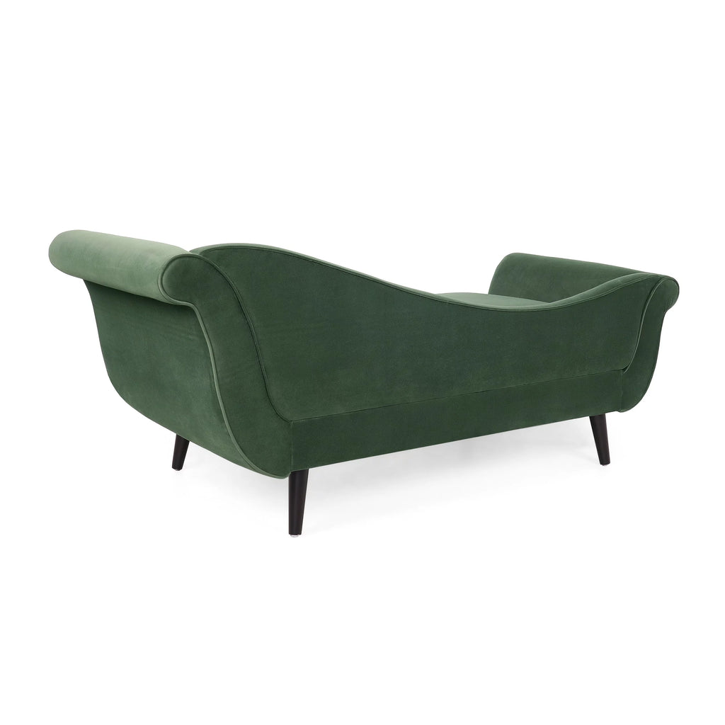 Noble House Xane Indoor Fabric Chaise Lounge with Bolster Pillow, Sage Green L7841