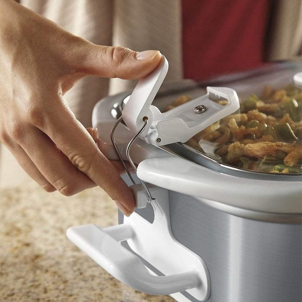 Crock-Pot SCCPCCM355SS 3.5 Quart Rectangular Casserole Slow Cooker with Locking Lid, Stainless Steel O355499