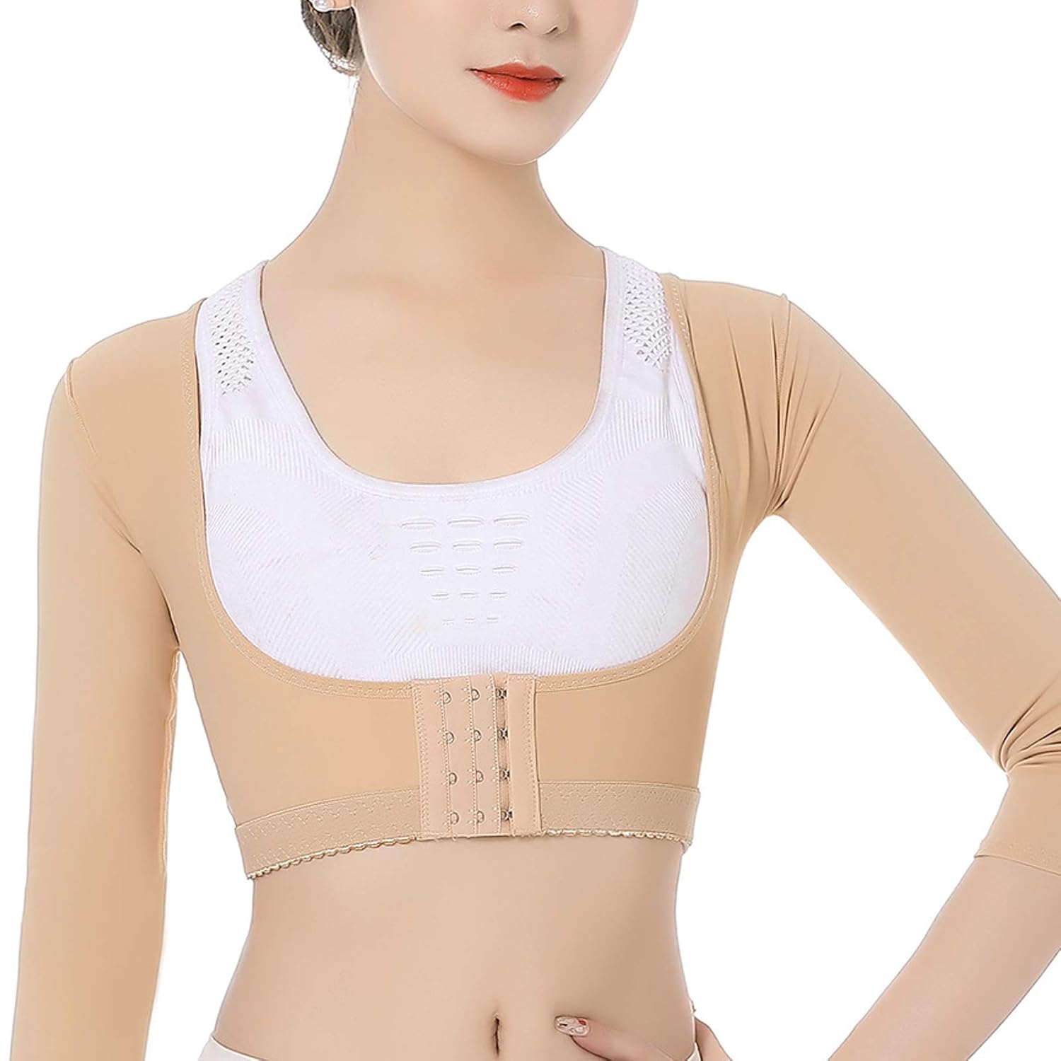 Women Posture Corrector Shapewear Compression Sleeves Back Support Vest E912112